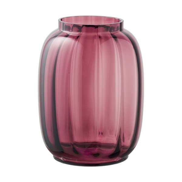 Piros kézzel készített üveg váza (magasság 21 cm) – House Nordic