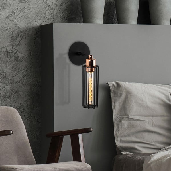 Fekete fali lámpa ø 8 cm Likya – Opviq lights-image-2