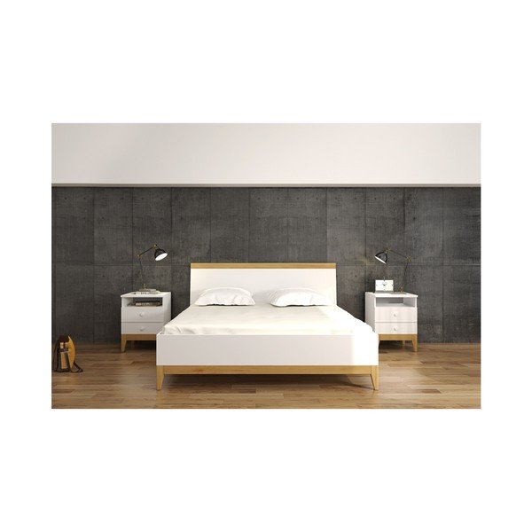 Livia BC kétszemélyes tömör borovi fenyő ágy, 140 x 200 cm - SKANDICA-image-1