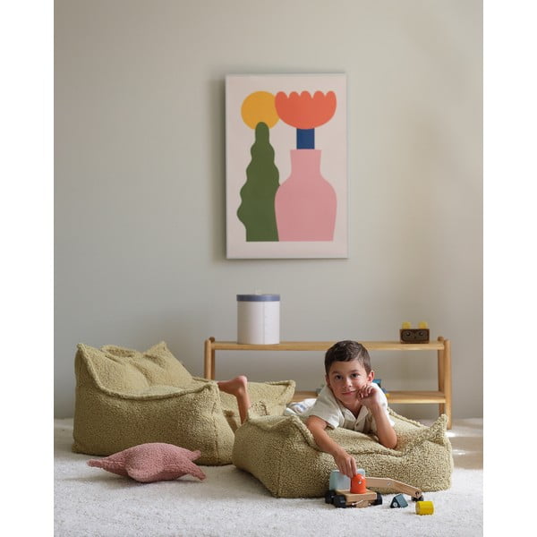 Zöld buklé gyerek babzsákfotel Square – Wigiwama-image-1