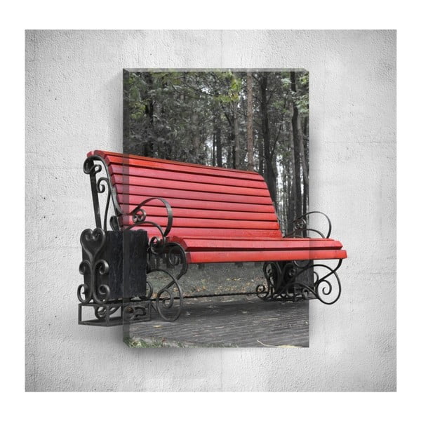 Red Bench 3D fali kép, 40 x 60 cm - Mosticx