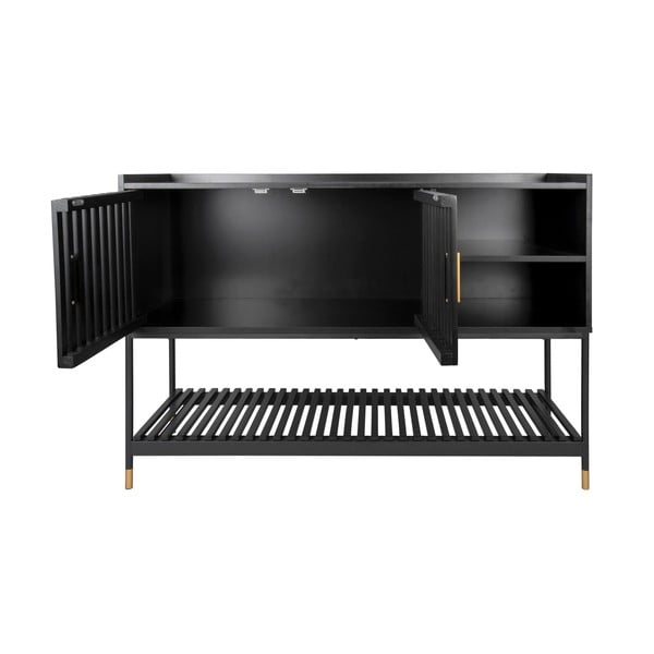 Marve fekete borovi fenyő komód, 120 x 80 cm - Leitmotiv-image-3