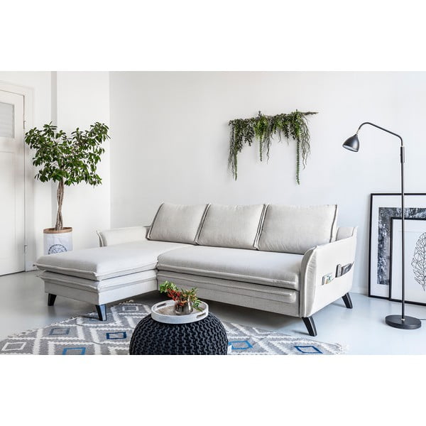 Charming Charlie világosbézs kinyitható sarokkanapé, bal oldali - Miuform-image-4