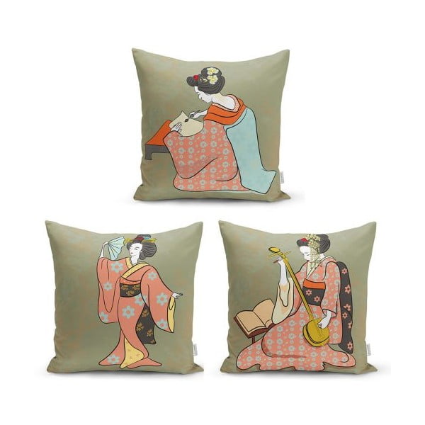Ethnic Eastern 3 db-os dekorációs párnahuzat szett, 45 x 45 cm - Minimalist Cushion Covers