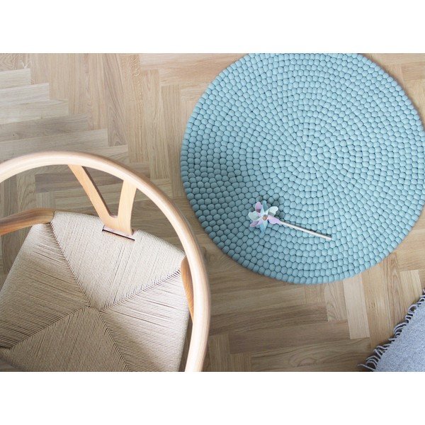 Ball Rugs pasztellkék gyapjú golyószőnyeg, ⌀ 140 cm - Wooldot-image-2
