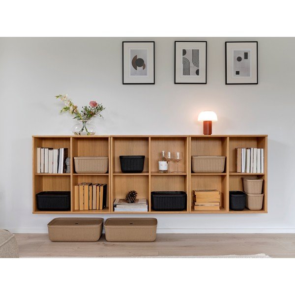 Világosbarna fedeles tárolódoboz szett 2 db-os 48x32x20,5 cm Pulp – Zone-image-1