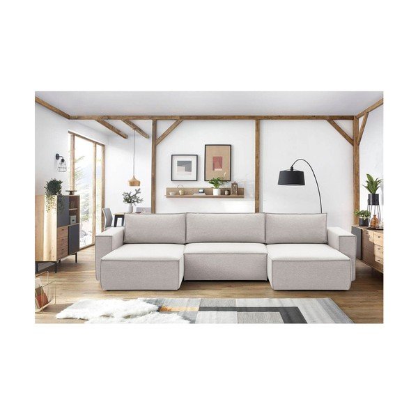 Bézs sarokkanapé ("U" alakú) Nihad – Bobochic Paris-image-1