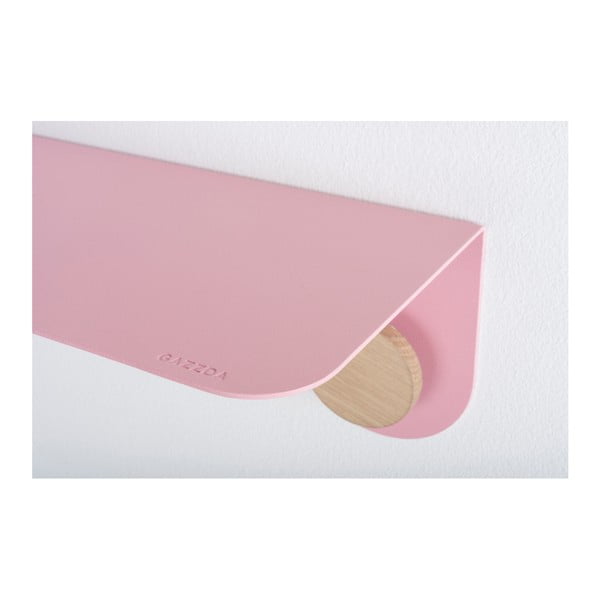 Hook rózsaszín fali polc 2 akasztóval, hosszúság 70 cm - Gazzda-image-3