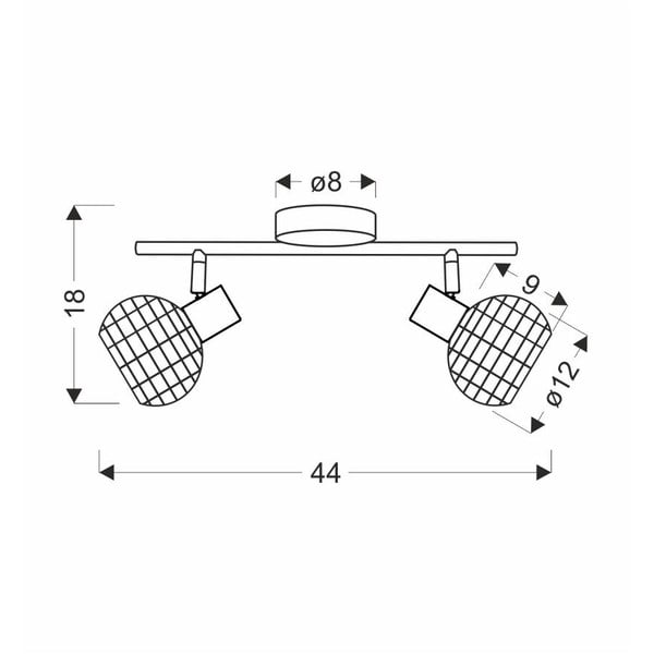 Fekete-krémszínű mennyezeti lámpa fém-rattan búrával ø 12 cm Tajga – Candellux Lighting-image-3