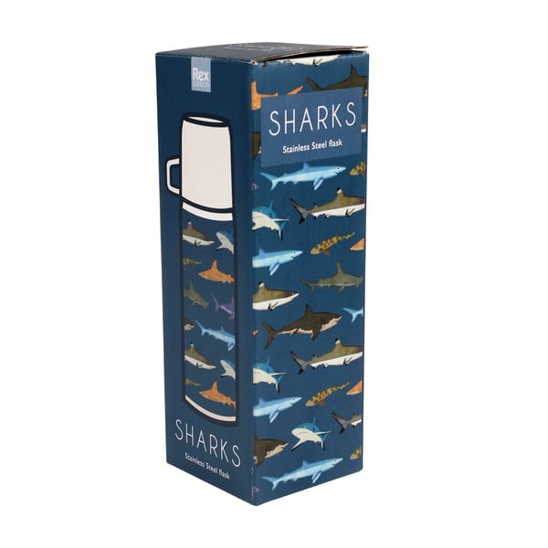 Kék gyerek termosz 350 ml Sharks – Rex London-image-3