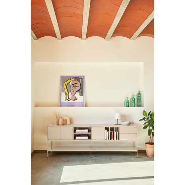 Krémszínű TV-állvány 220x74x45 cm Platt – Teulat-image-1