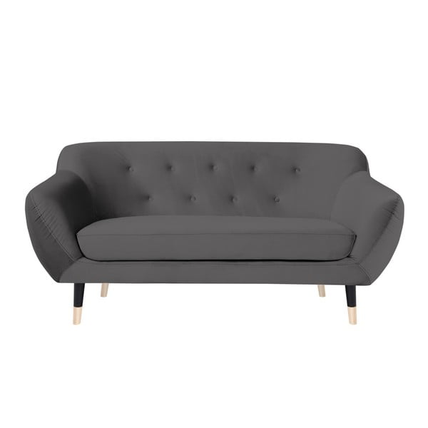 Amelie szürke kanapé fekete lábakkal, 158 cm - Mazzini Sofas