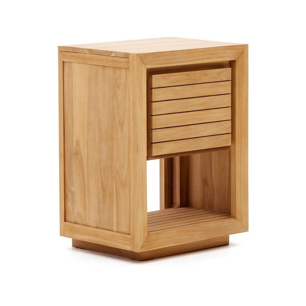 Natúr színű alacsony  teakfa mosdó alatti szekrény 60x80 cm Saula – Kave Home-image-2