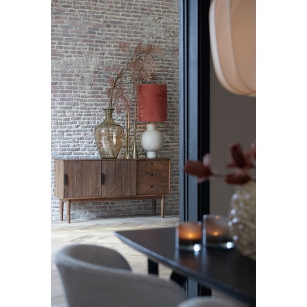 Sötétbarna alacsony  tömörfa komód 150x80 cm Bitika – Light & Living-image-1