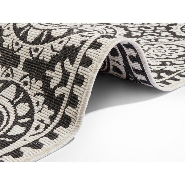 Jardin fekete-krémszínű kültéri szőnyeg, 80 x 350 cm - NORTHRUGS-image-2