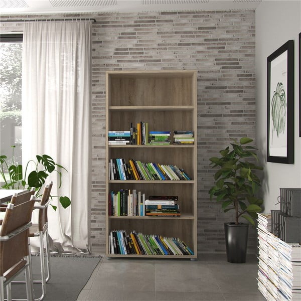 Natúr színű moduláris könyvespolc tölgyfa dekorral 89x189 cm Prima – Tvilum-image-1