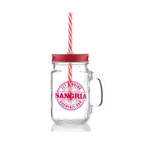 Sangría pohár fedéllel és szívószállal, 450 ml - InnovaGoods
