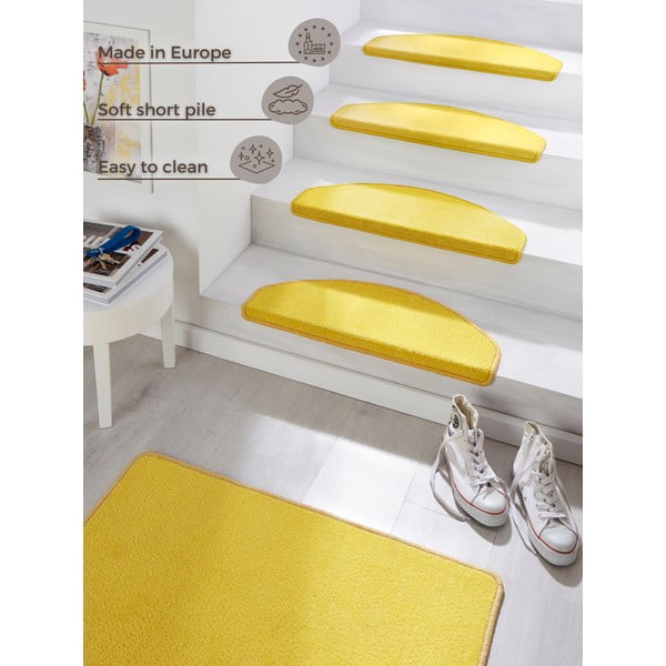 Fancy 15 db-os sárga lépcsőszőnyeg szett, 23 x 65 cm - Hanse Home-image-4