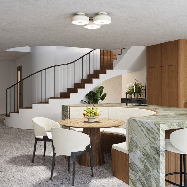 Krémszínű mennyezeti lámpa ø 30 cm Blacko – Sollux-image-3