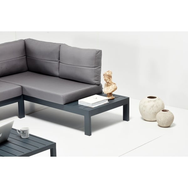 Fekete-szürke alumínium háromszemélyes kerti lounge szett Verona – Floriane Garden-image-3