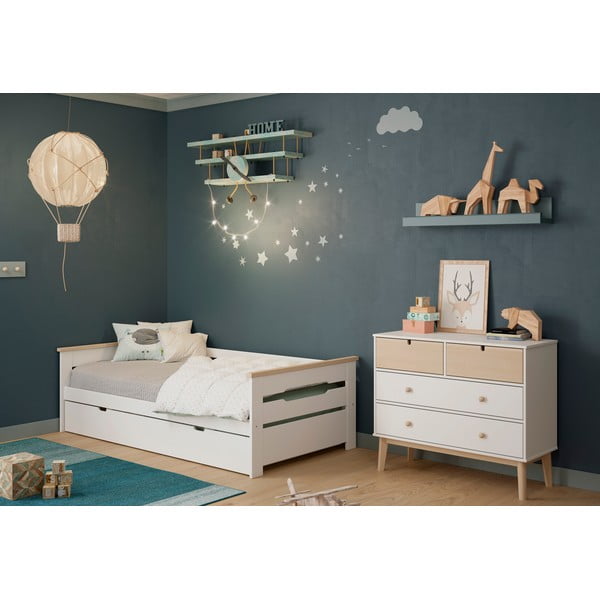 Fehér alacsony gyerek komód 100x81 cm Estefania – Marckeric-image-1