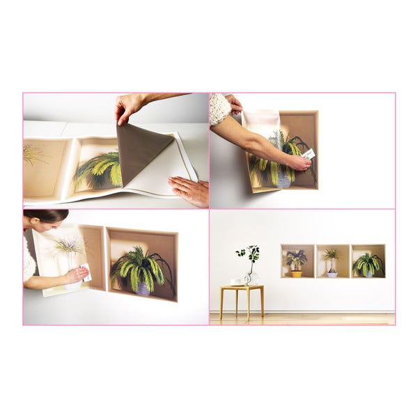 Flower 3 db-os 3D hatású falmatrica készlet - Ambiance-image-3