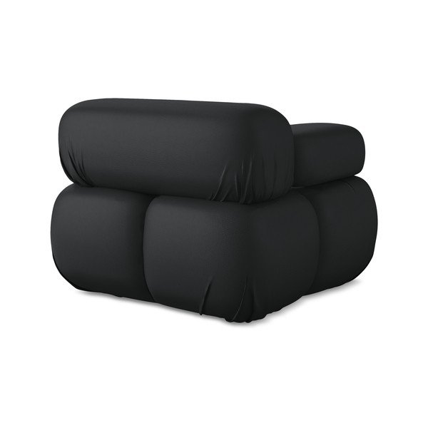 Fekete bőrutánzat kanapé modul (bal oldali) Lokua – Makamii-image-4