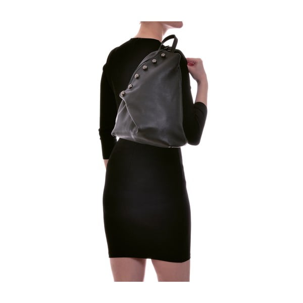 Mell fekete bőr hátitáska - Luisa Vannini-image-4