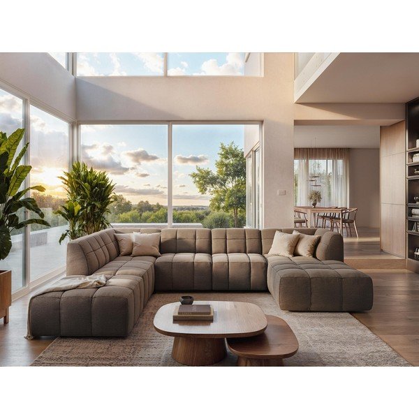 Borvörös bársony sarokkanapé (bal oldali-heverő résszel) Aloha – Makamii-image-1