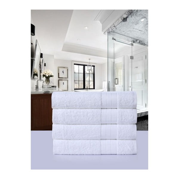 Fehér frottír pamut törölköző szett 4 db-os 50x100 cm – Good Morning-image-2