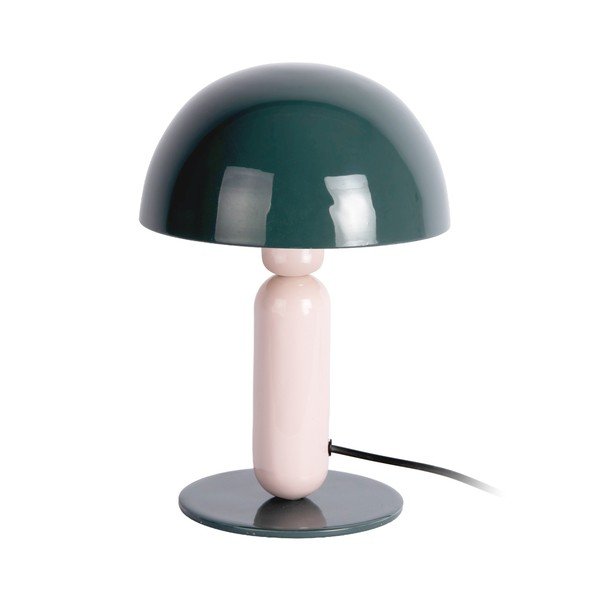 Sötétzöld-világos rózsaszín fém asztali lámpa (magasság 30 cm) Firenze round – Leitmotiv
