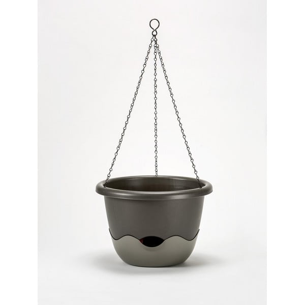 Mareta szürke felfüggeszthető önöntöző kaspó, hosszúság 30 cm - Plastia-image-1