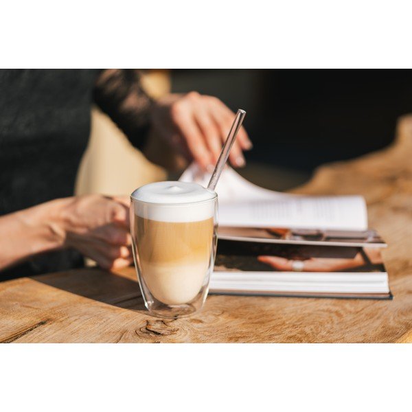 Üveg duplafalú bögre szett lattéhoz 6 db-os 350 ml – Vialli Design-image-3