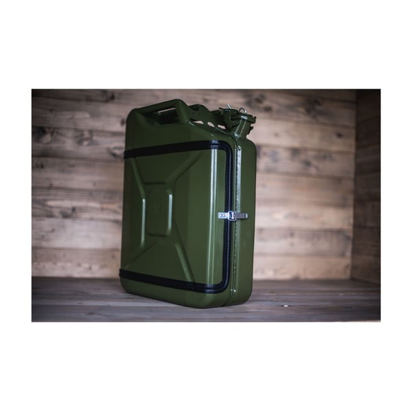 Zöld színű benzines kanna alakú mini bár, 2 pohárral - Designed By Man-image-1