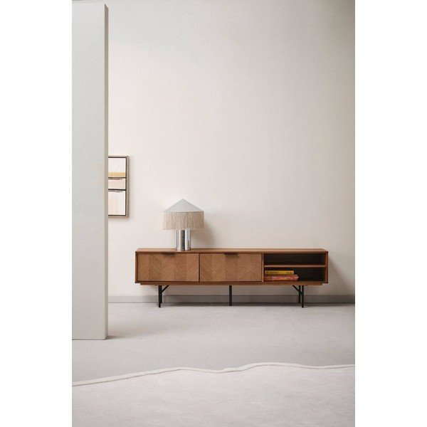 Sötét natúr színű TV-állvány diófa dekorral 180x51x40 cm Duvberg – Jotex-image-1