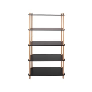 Cabinet Simplicity fekete polc bambusz lábakkal - Leitmotiv