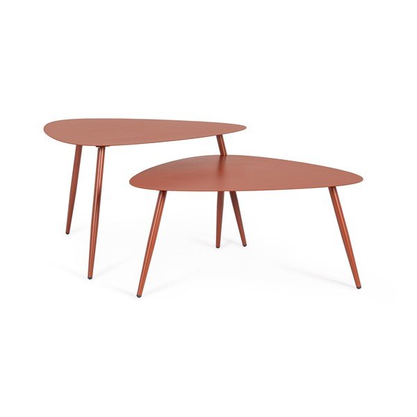 Acél kerti dohányzóasztal szett 2 db-os 73,5x77,5 cm Yvonne – Bizzotto