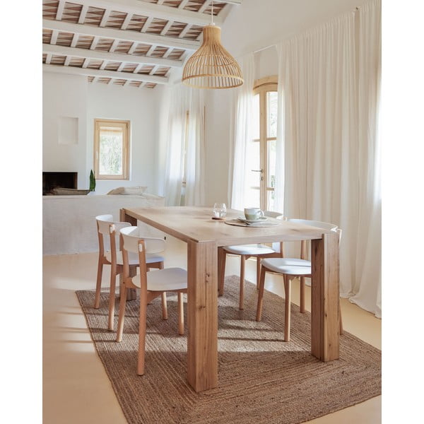 Étkezőasztal tölgyfa dekorral 90x160 cm Deyanira – Kave Home-image-1