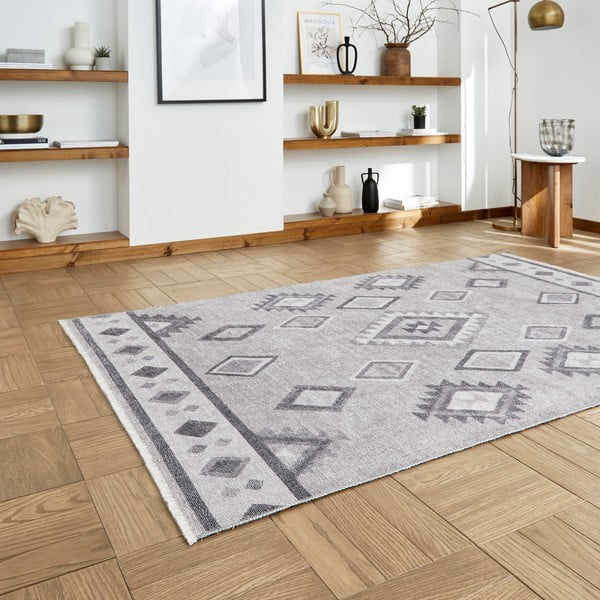 Szürke mosható pamutkeverék futószőnyeg 60x170 cm Whisper – Think Rugs-image-2