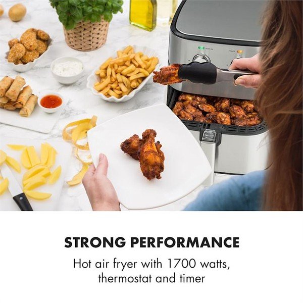 Ezüstszínű forrólevegős fritőz AeroVital – Klarstein-image-4