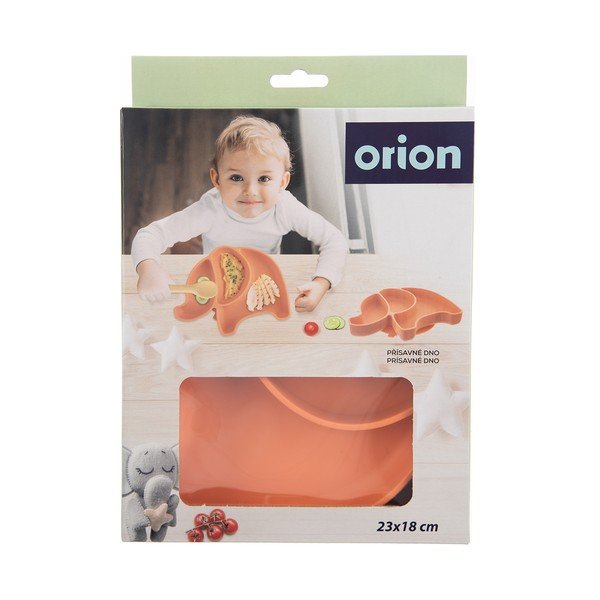 Narancssárga szilikon gyerek tányér 18x23 cm Elephant – Orion-image-4