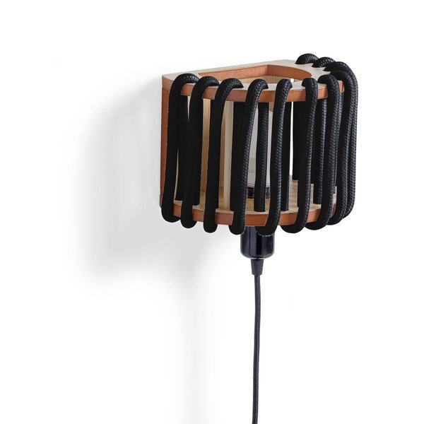 Macaron fekete falilámpa fa szerkezettel, hossz 20 cm - EMKO-image-2