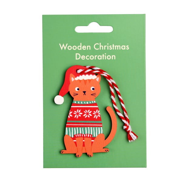 Fa karácsonyfadísz 5 cm Ginger Cat – Rex London-image-2