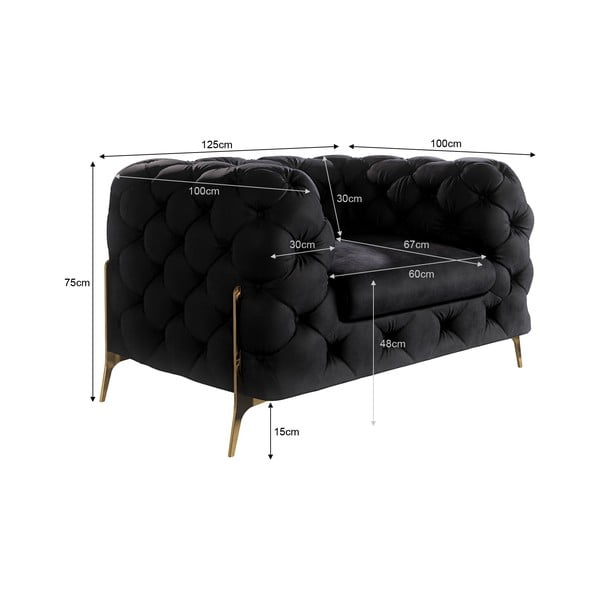 Fekete bársony fotel Chelsea Bis – Ropez-image-4