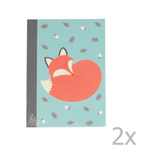 Rusty The Fox vonalas füzet, 2 db - Rex London