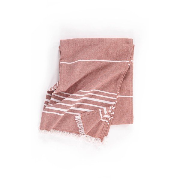 Terrakotta színű pamut takaró 150x200 cm Solene – Tiseco Home Studio