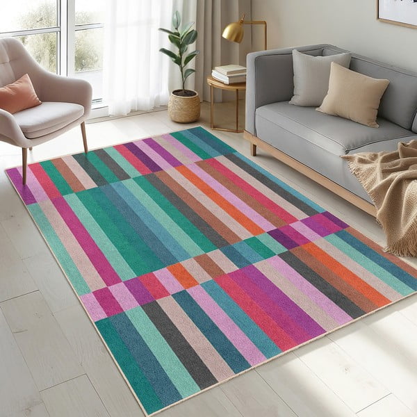 Türkiz mosható szőnyeg 80x150 cm Acid Rain – Mila Home-image-4