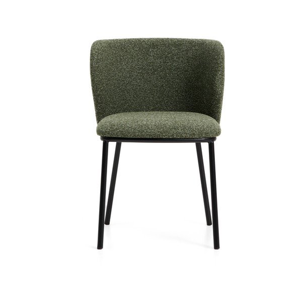 Zöld kárpitozott étkezőfotel Ciselia – Kave Home-image-3