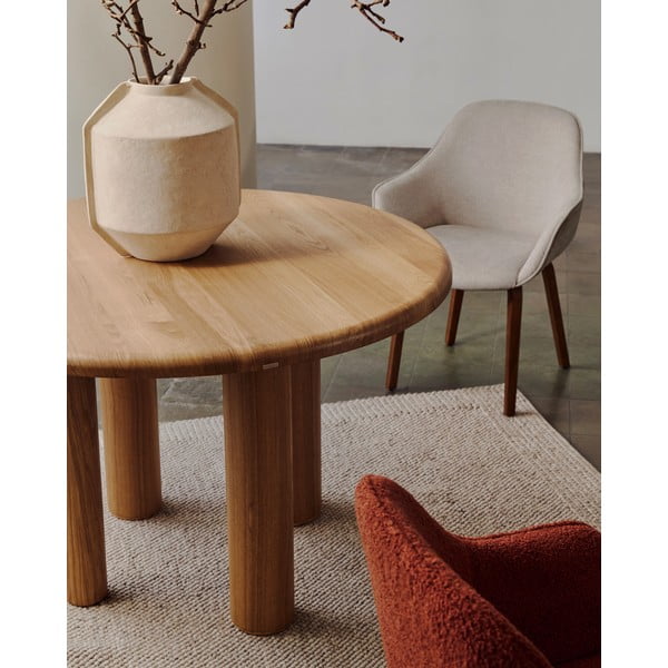 Bézs kárpitozott étkezőfotel Aleli – Kave Home-image-3