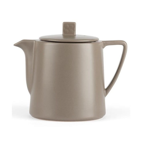 Lund szürkésbarna kerámia teáskanna szűrővel szálas teához, 1 l - Bredemeijer